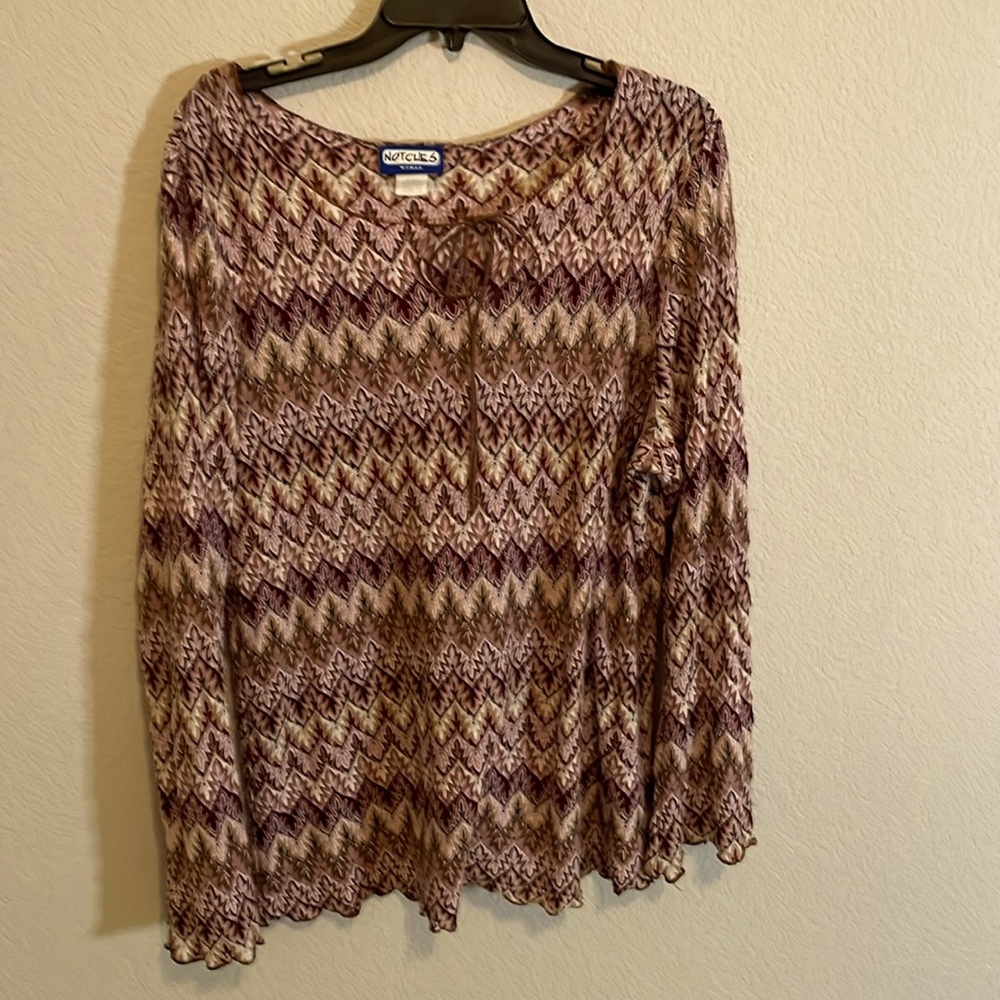 70s style tunic top with leather tie.